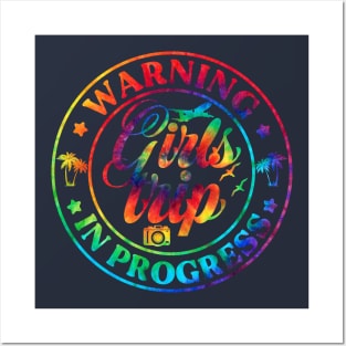 Warning Girls Trip In Progress 2024 Tie Dye Posters and Art